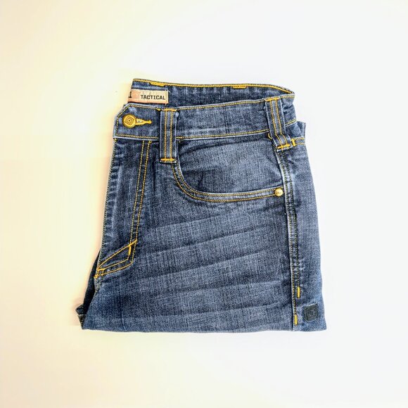 5.11 Tactical Defender Flex Straight Blue Jeans Mens 30x32, Dark Wash - Picture 1 of 4
